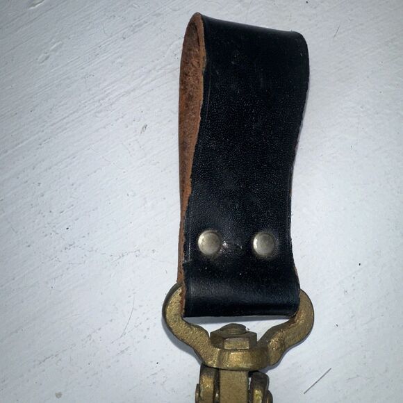 WW1 Imperial German Belt Eagle Drum Hanger Holder Brass With Iron Hooks Leather - Picture 3 of 9